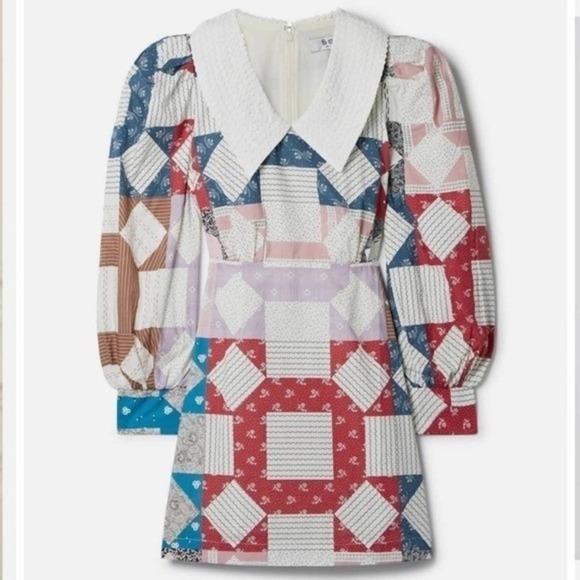 Sea New York Multicolor Patchwork Long Sleeve Dress - Picture 3 of 12